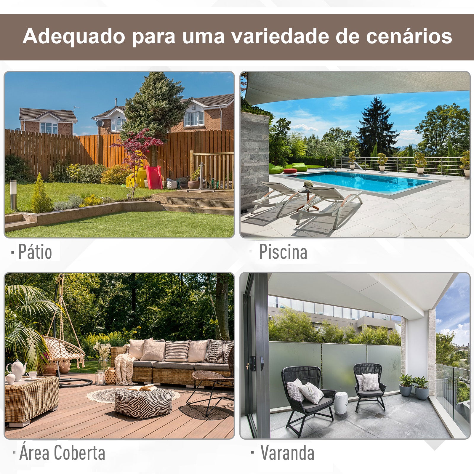 Outsunny Conjunto de Sombrilla y Base Grande Inclinable para Jardín Patio con Manivela Abrir y Cerrar Fácilmente Base de 4 Piezas de plástico Alta Estabilidad Marfil y Negro