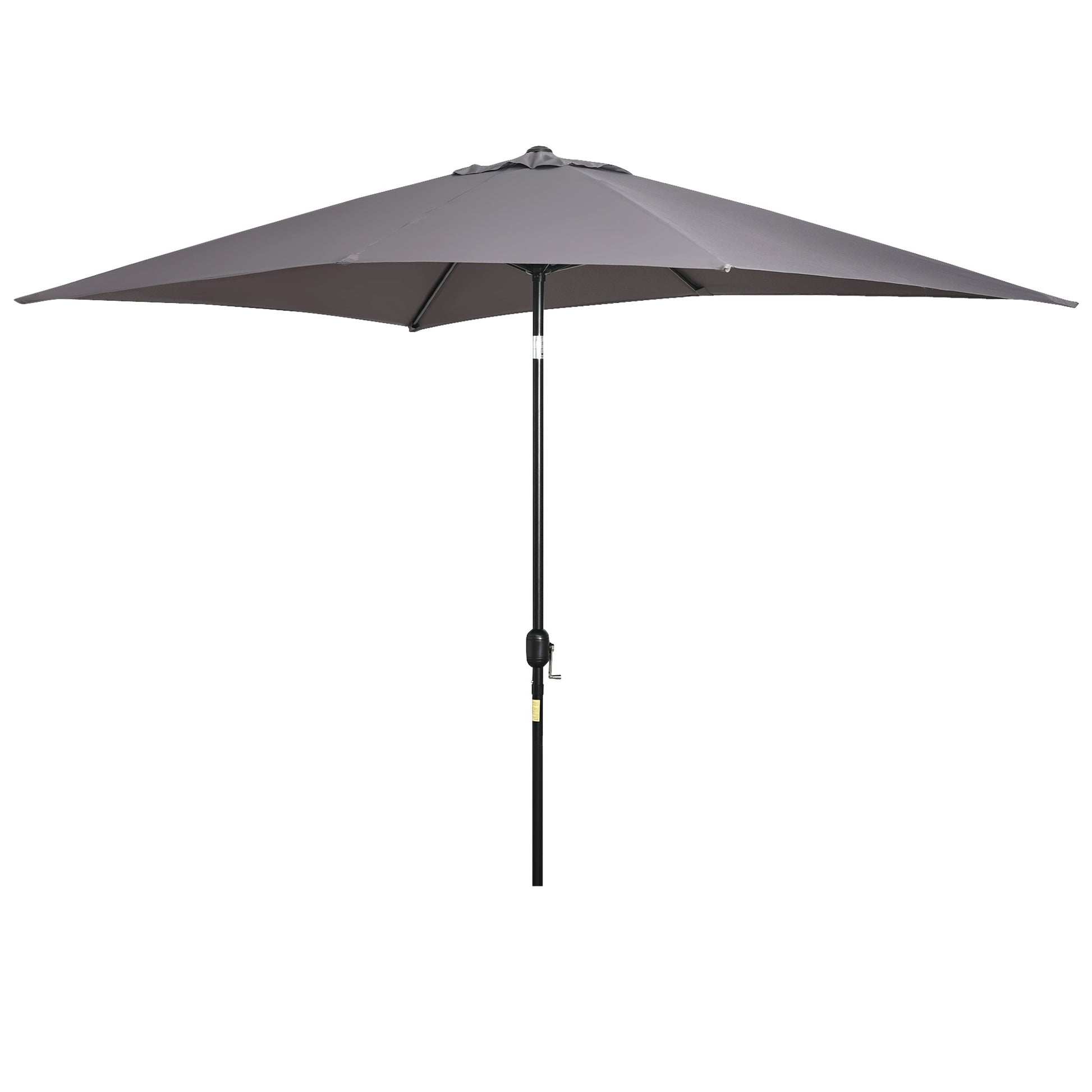 Outsunny Sombrilla de Aluminio 200x300x240 cm Parasol Rectangular de Jardín Inclinable con Manivela y Poste Desmontable para Terraza Piscina Patio Exterior Gris