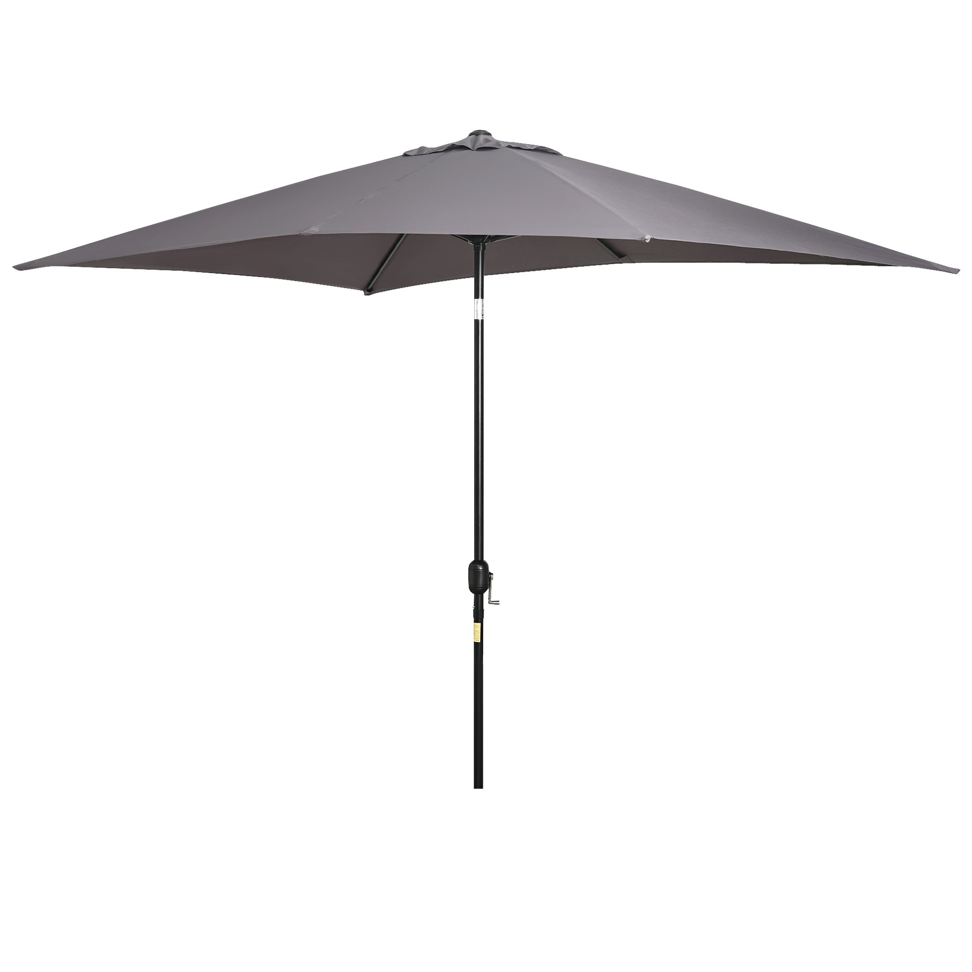 Outsunny Sombrilla de Aluminio 200x300x240 cm Parasol Rectangular de Jardín Inclinable con Manivela y Poste Desmontable para Terraza Piscina Patio Exterior Gris