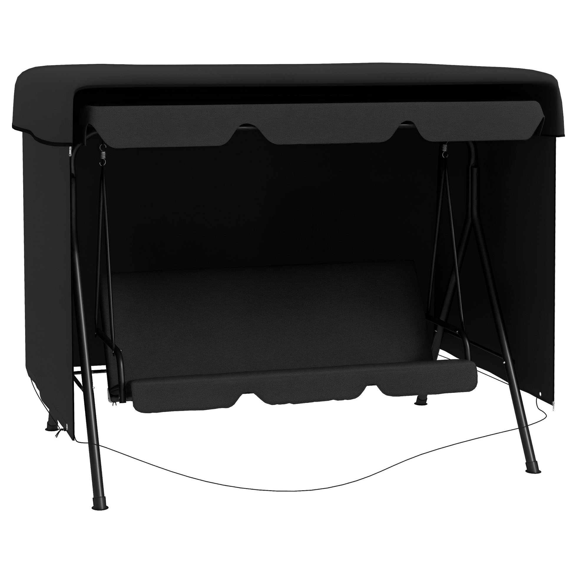 Outsunny Funda Balancín Jardín, Funda Columpio Jardín Exterior, Cubierta de Columpio con Cremallera, Impermeable, 215x155x150 cm, Negro