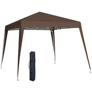 Outsunny Carpa Plegable 3x3 m, Pop-up, Cenador Pabellón de Jardín, Altura Ajustable con Bolsa de Transporte, Anti-UV, Impermeable, Gazebo para Camping, Fiestas, Exterior, Café