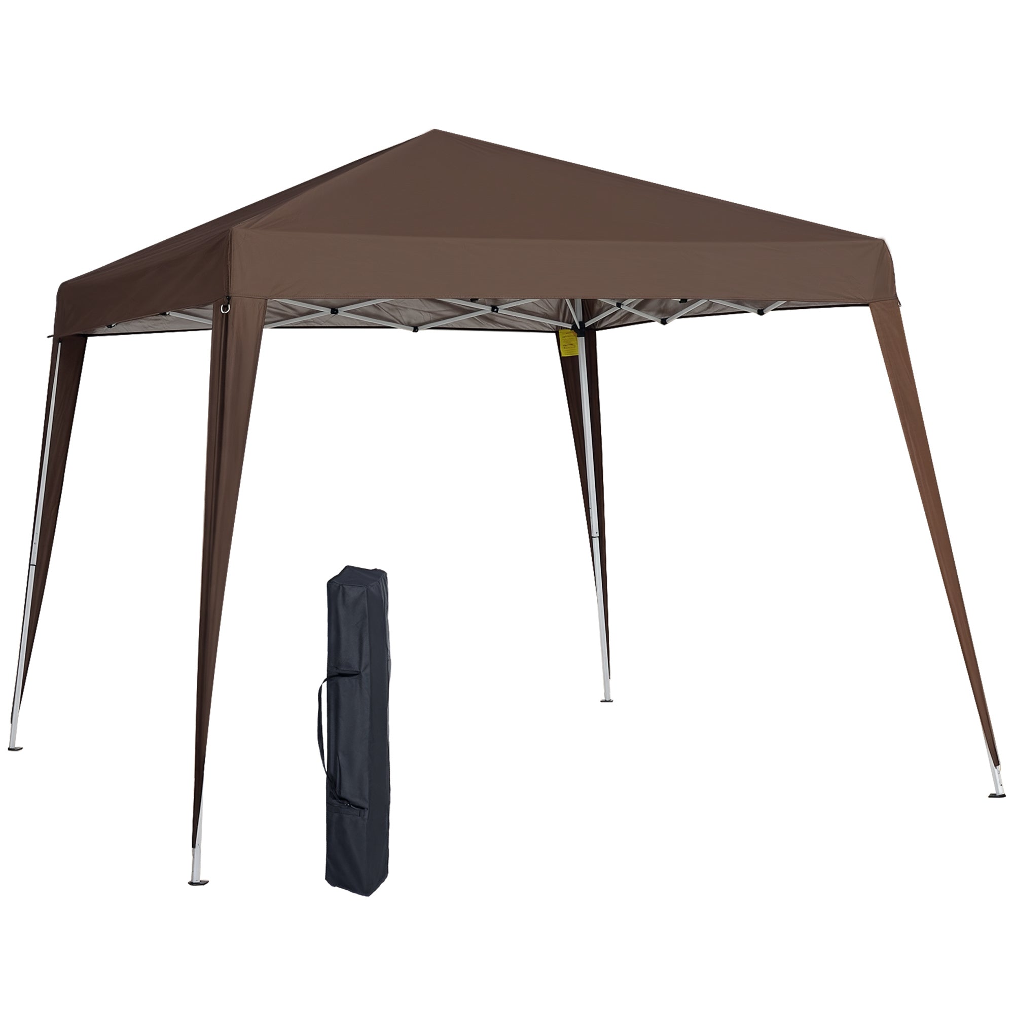 Outsunny Carpa Plegable 3x3 m, Pop-up, Cenador Pabellón de Jardín, Altura Ajustable con Bolsa de Transporte, Anti-UV, Impermeable, Gazebo para Camping, Fiestas, Exterior, Café