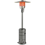 Outsunny Estufa de Gas Butano, 13000W, Calefactor de Exterior a Gas Portátil con Temperatura Ajustable, Protección contra Vuelcos, Encendido Piezoeléctrico y Ruedas, para Butano y Propano, 7 m², Gris