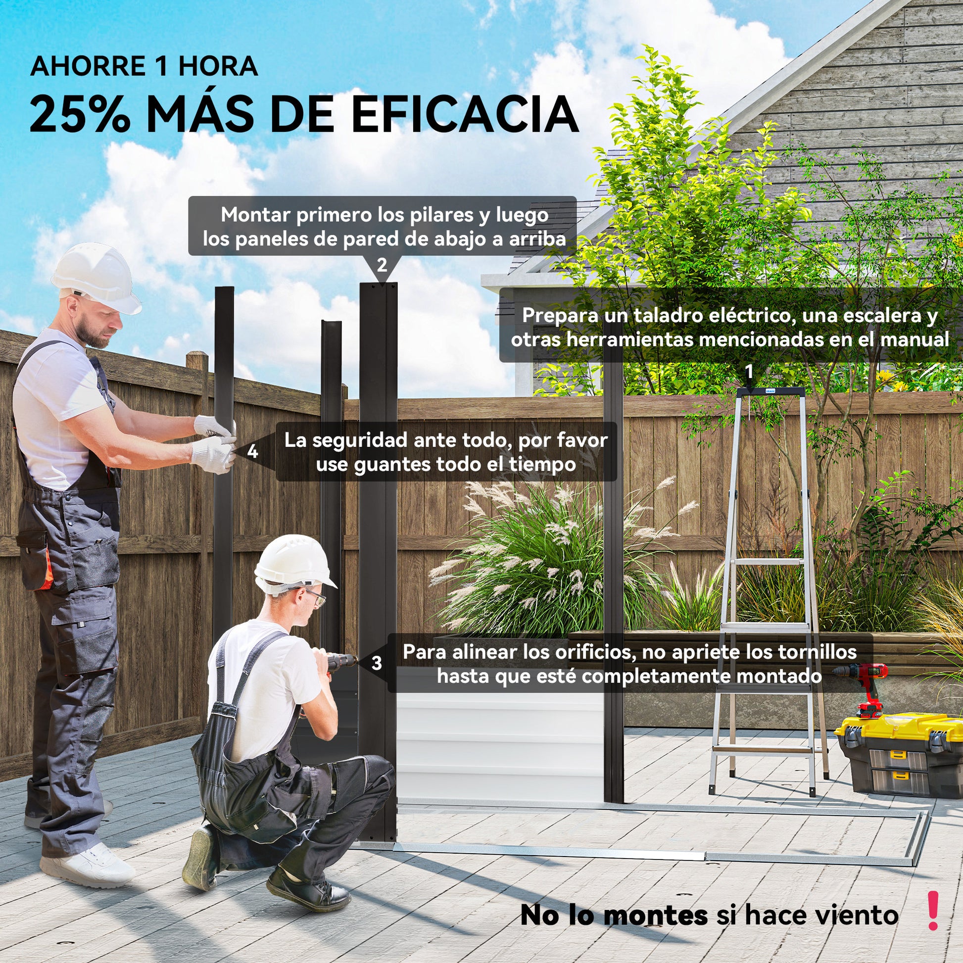 Outsunny Caseta de Jardín Exterior, 2,27 m² 190x131x188 cm, Cobertizo de Jardín Exterior Metálico con 2 Ventilaciones, Puerta con Cerradura, para Almacenamiento de Herramientas, Gris