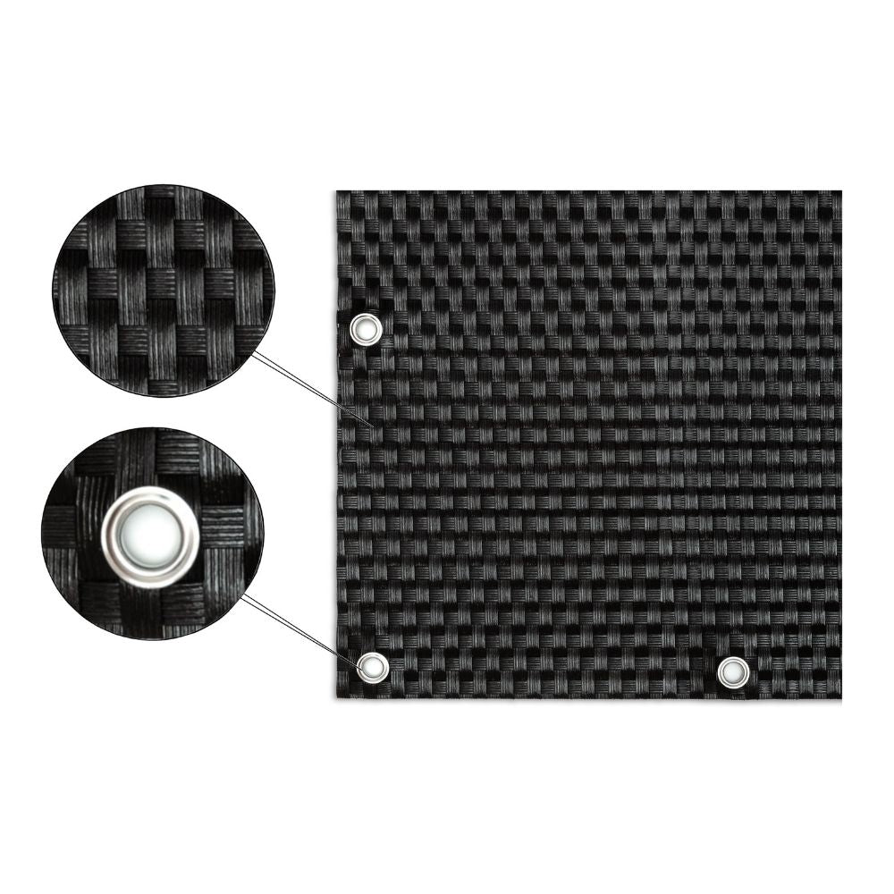 Panel de Ratán para Balcón o Valla (Negro) 100x500 cm