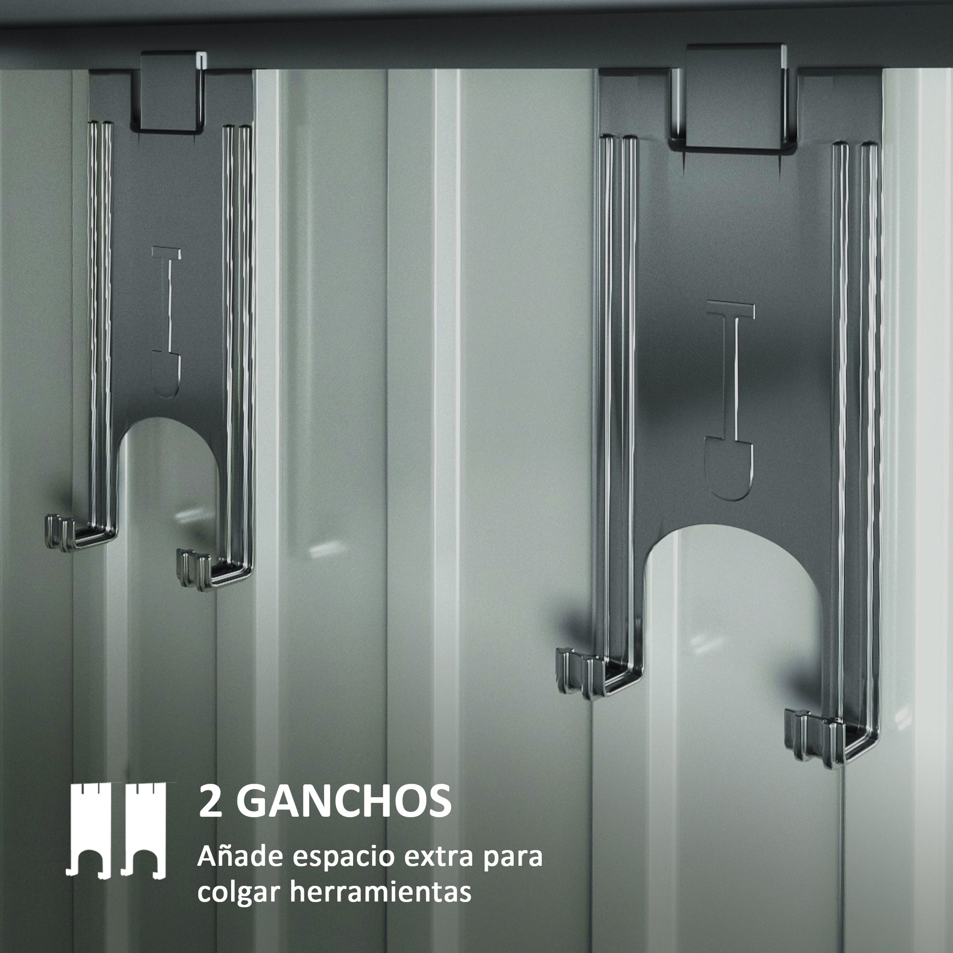 Outsunny Caseta de Jardín Exterior 1,9m² 195x122x182 cm Cobertizo de Jardín Exterior con Base Refuerzo (Suelo NO Incluido) Puerta Corredera Ventanas Cobertizo para Terraza Patio Gris Oscuro