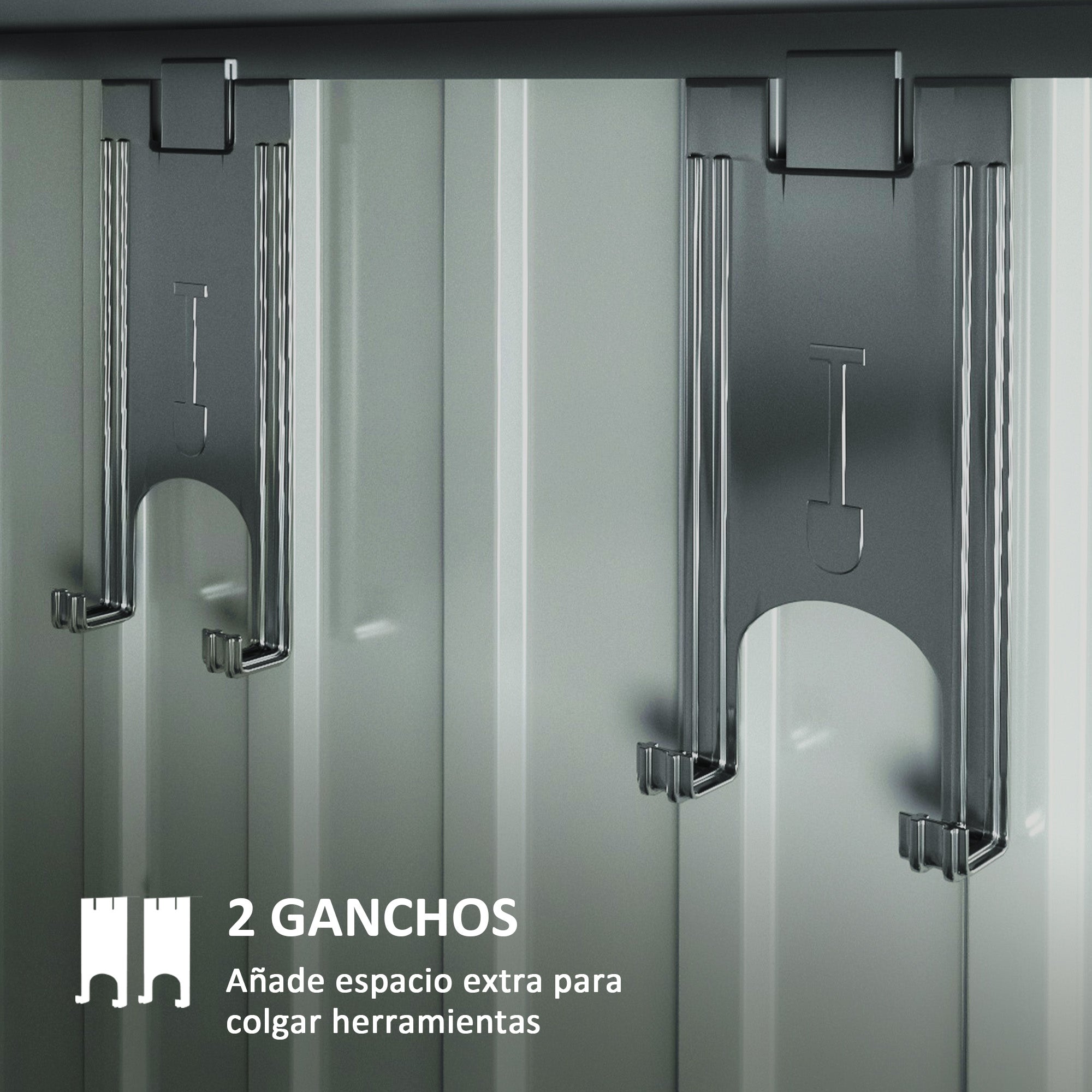 Outsunny Caseta de Jardín Exterior 1,9m² 195x122x182 cm Cobertizo de Jardín Exterior con Base Refuerzo (Suelo NO Incluido) Puerta Corredera Ventanas Cobertizo para Terraza Patio Gris Oscuro