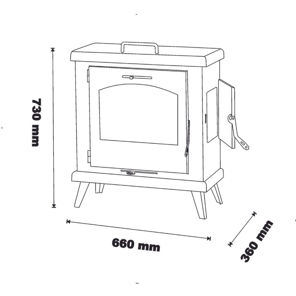 Estufa de leña modelo C3 Horno PLUS