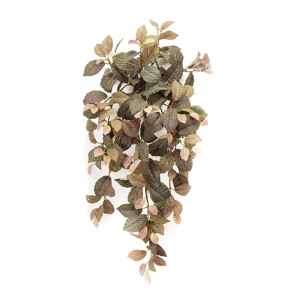 Planta Colgante HOJA JAPONESA de 75 cm. Color verde/rosa palo.Caja de 12 unidades.