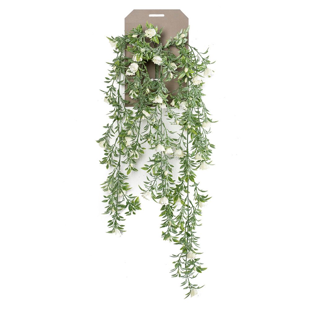 Planta colgante ROSAS BLANCAS, 75 cm (6 unidades)