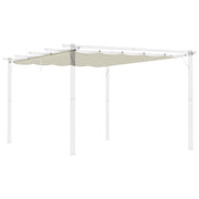 Outsunny Techo de Pérgola 3,5x2,6 m Techo de Repuesto Retráctil para Sombrilla Toldo de Tela para Cenador Jardín con 10 Orificios de Drenaje Crema
