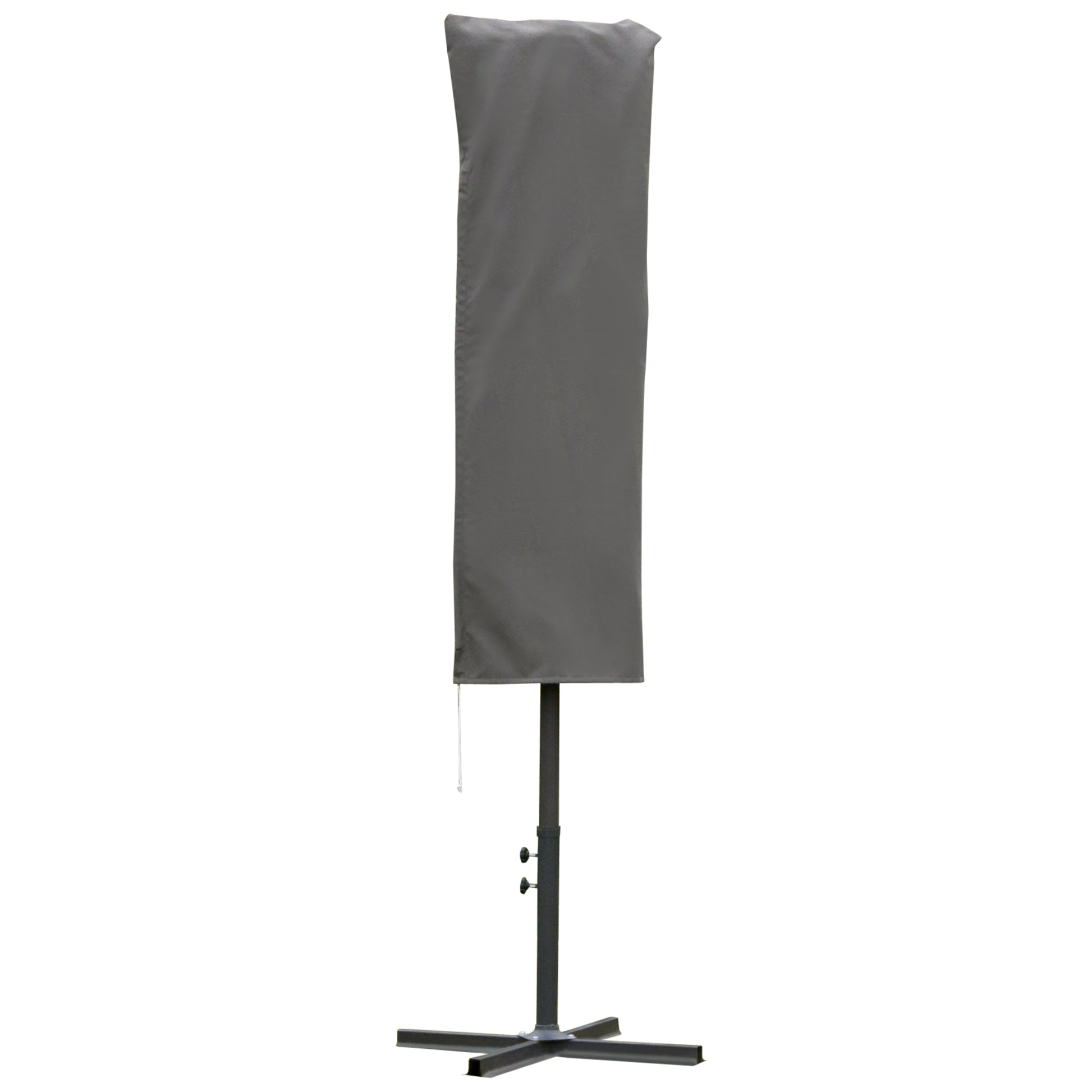 Outsunny Funda Protectora de Sombrilla Ø63x164 cm Cubierta de Sombrilla Resistente a Intemperie para Jardín Patio con Varilla Cremallera Gris