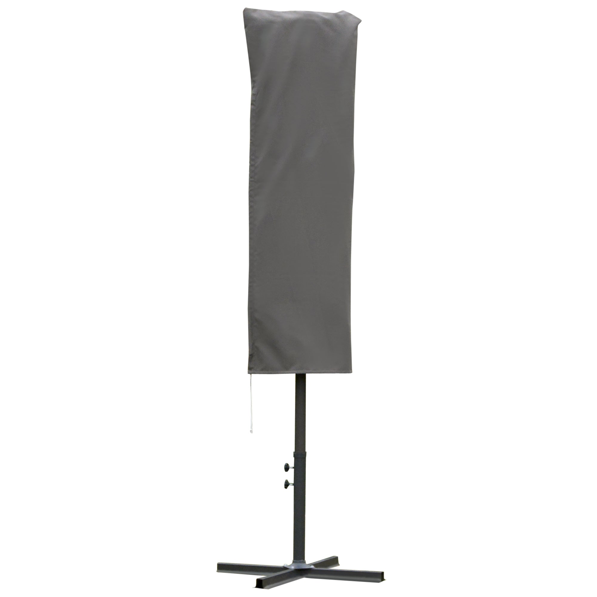 Outsunny Funda Protectora de Sombrilla Ø63x164 cm Cubierta de Sombrilla Resistente a Intemperie para Jardín Patio con Varilla Cremallera Gris