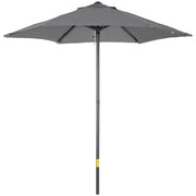 Outsunny Sombrilla de Terraza Exterior Ø2x2 m Parasol de Terraza Exterior con Techo de Ventilación y Poste Desmontable de Aluminio Sombrilla para Jardín Patio Gris Oscuro
