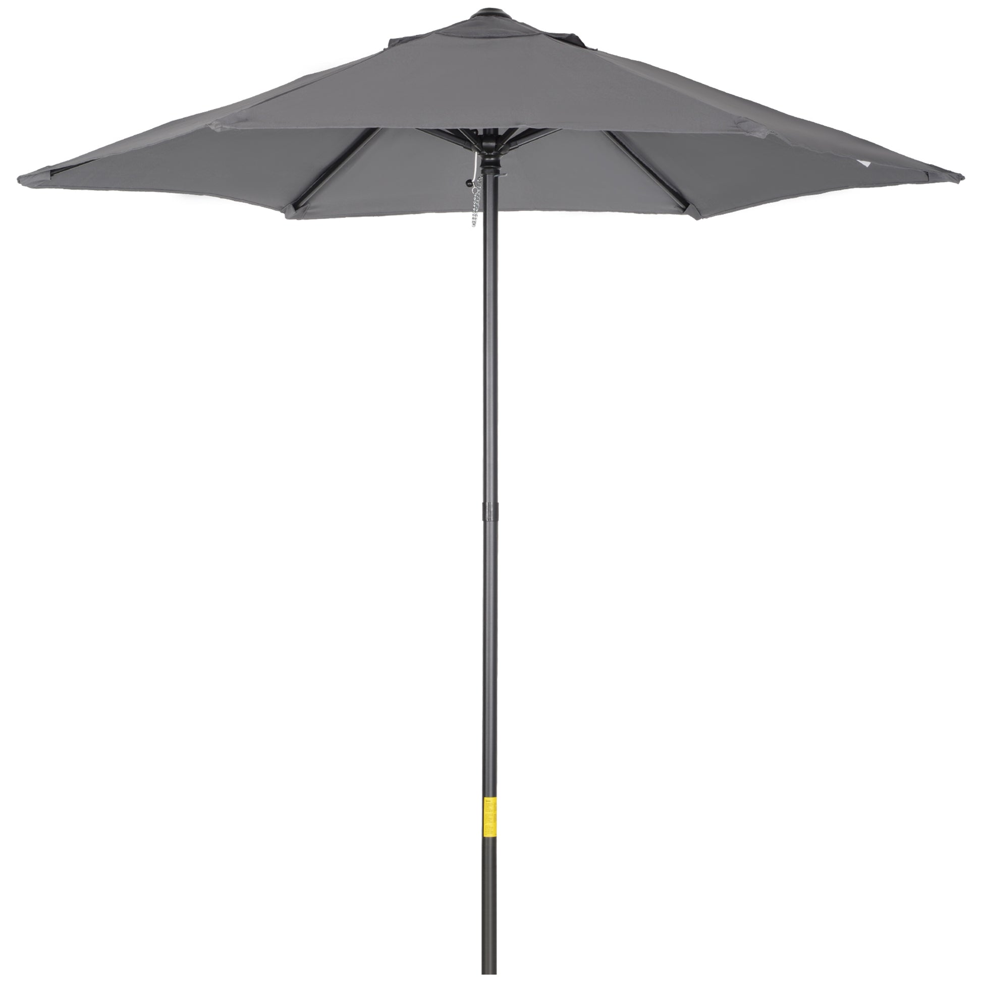 Outsunny Sombrilla de Terraza Exterior Ø2x2 m Parasol de Terraza Exterior con Techo de Ventilación y Poste Desmontable de Aluminio Sombrilla para Jardín Patio Gris Oscuro