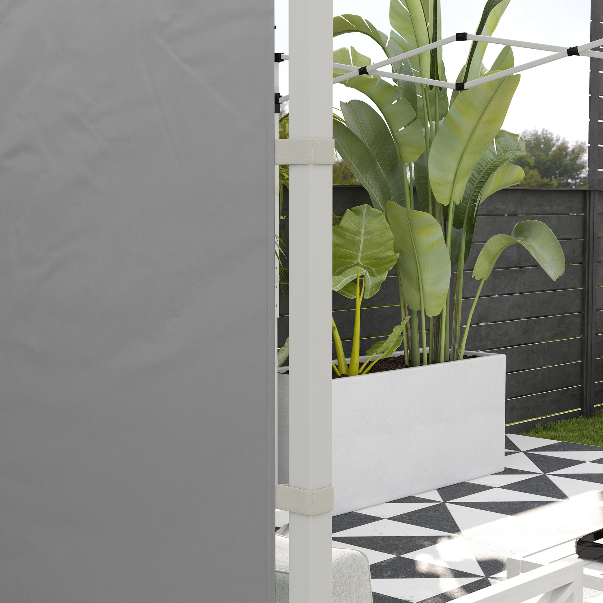 Outsunny 2 Paredes Laterales para Carpas de 3 x 3 / 3 x 6 m, 300x200 cm, Paredes Laterales de Repuesto para Cenador de Tela Oxford con Ventana Enrollable y Puerta con Cremallera, para Fiestas, Gris
