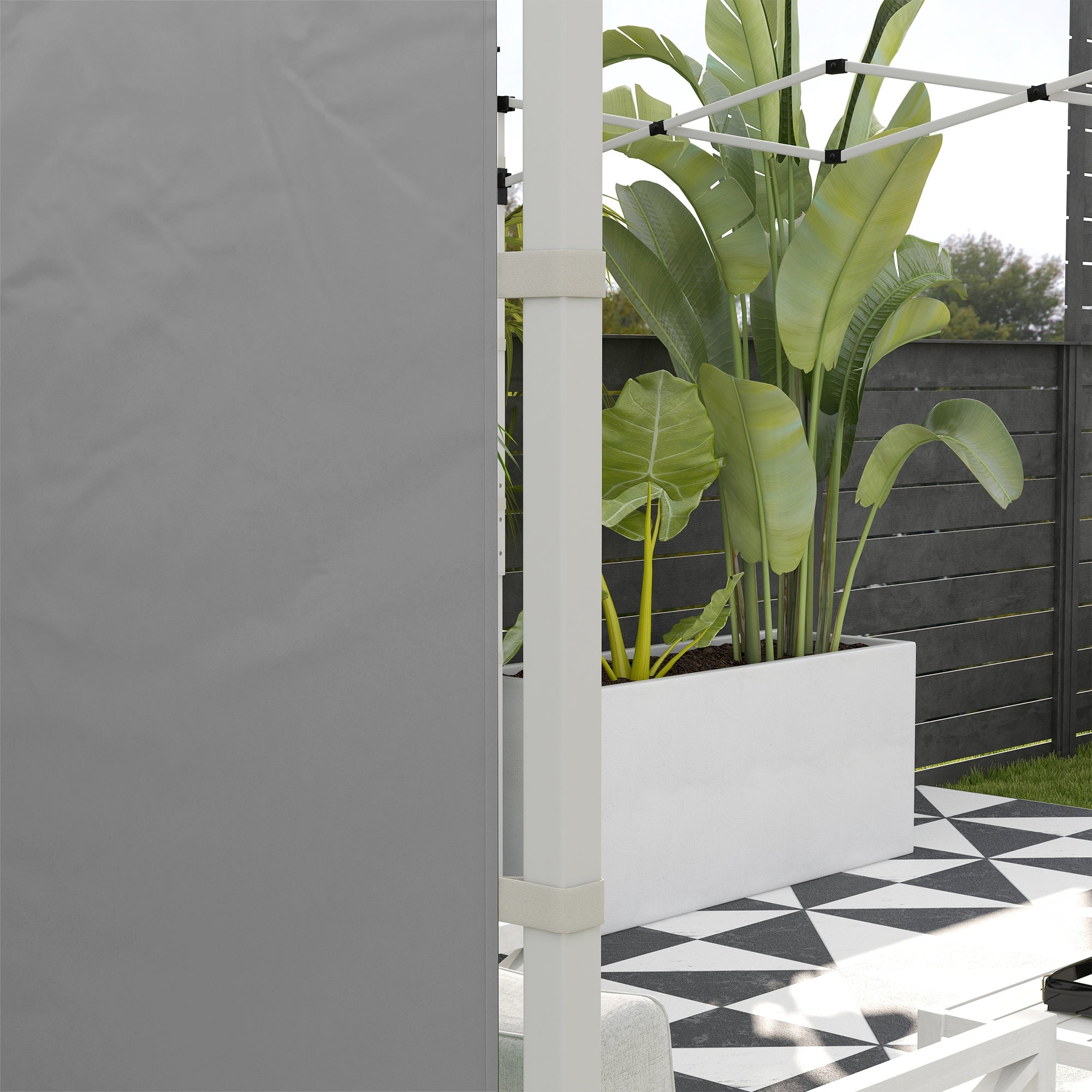 Outsunny 2 Paredes Laterales para Carpas de 3 x 3 / 3 x 6 m, 300x200 cm, Paredes Laterales de Repuesto para Cenador de Tela Oxford con Ventana Enrollable y Puerta con Cremallera, para Fiestas, Gris