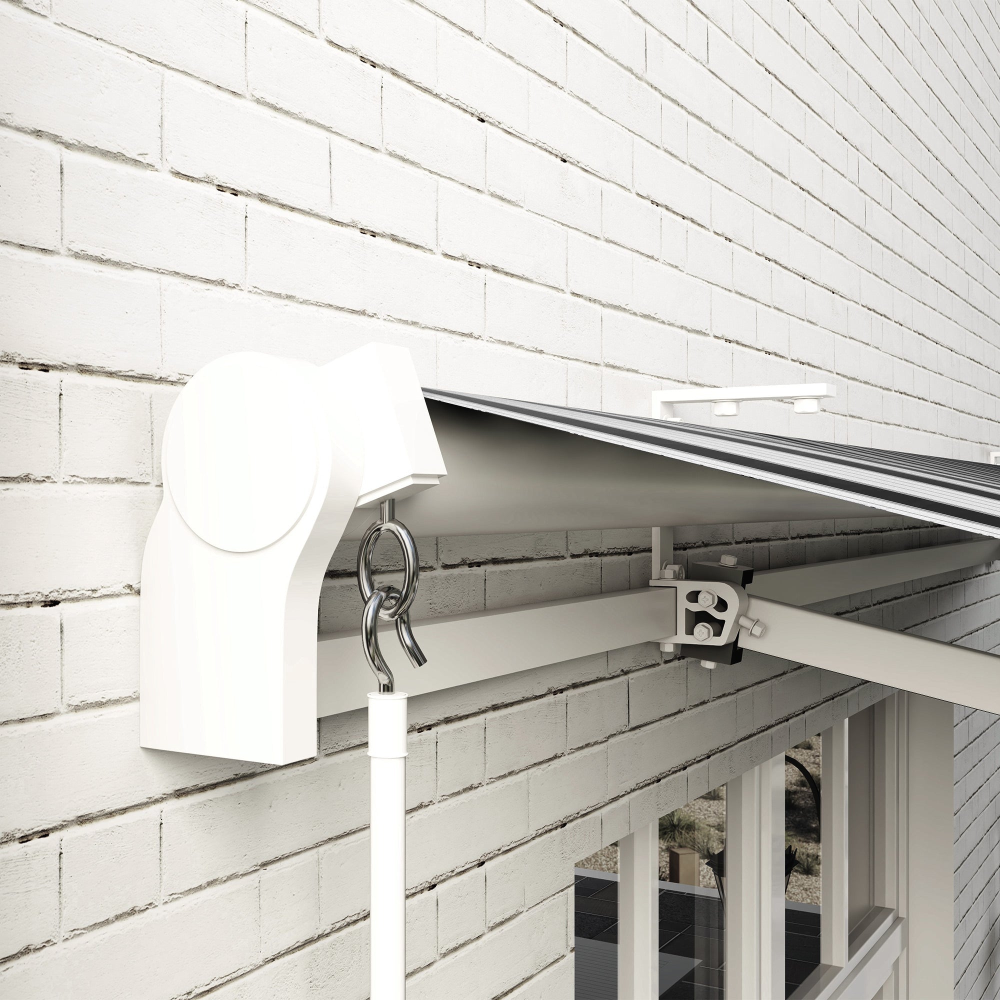 Outsunny Toldo Manual Retráctil 395x245 cm, Toldo Exterior Terraza con Ángulo Ajustable, Brazo Articulado, Montaje a Pared, Estructura de Aluminio, Anti-UV e Impermeable, para Jardín, Azul y Blanco