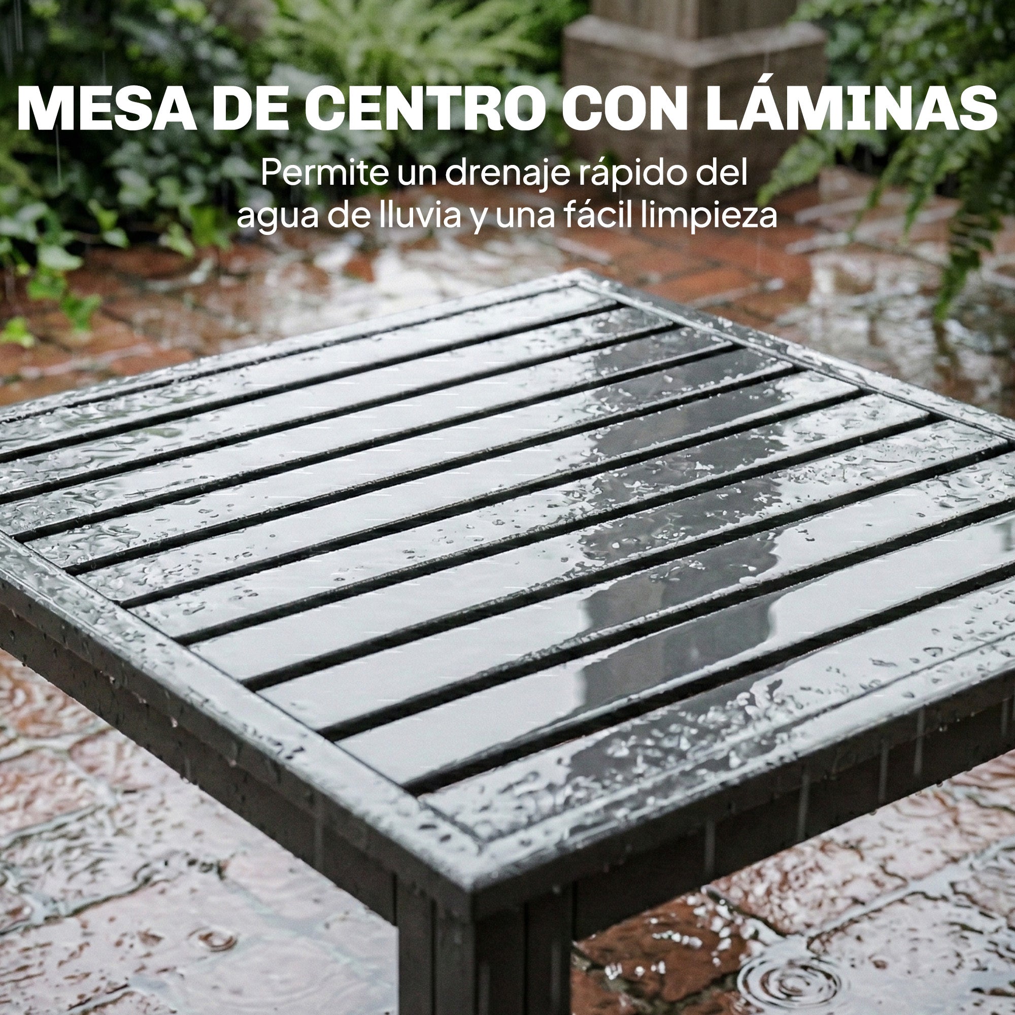 Outsunny Conjunto de Muebles Jardín Exterior de 3 Piezas, Sofá Exterior Seccional Resistente Forma de L con Cojines, 2 Sofás de 2 Plazas, Reposabrazos Ajustables y Mesa Centro de Listones, Gris