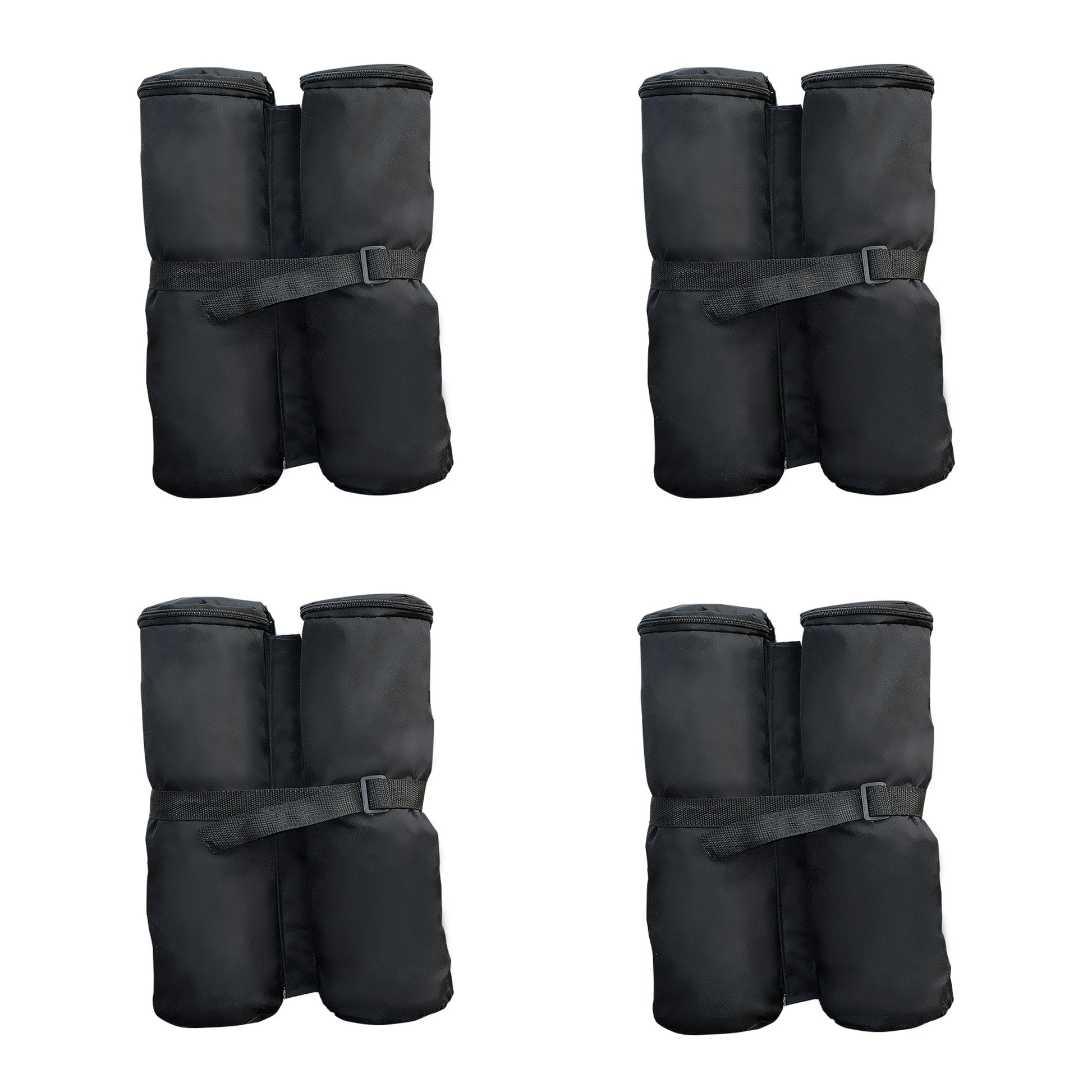 Outsunny Pack 4 Pesos para Carpas Bolsas de Pesos Pesas de Piernas para Cenador Pabellón Gazebo Bolsas de Arena para Exteriores Negro