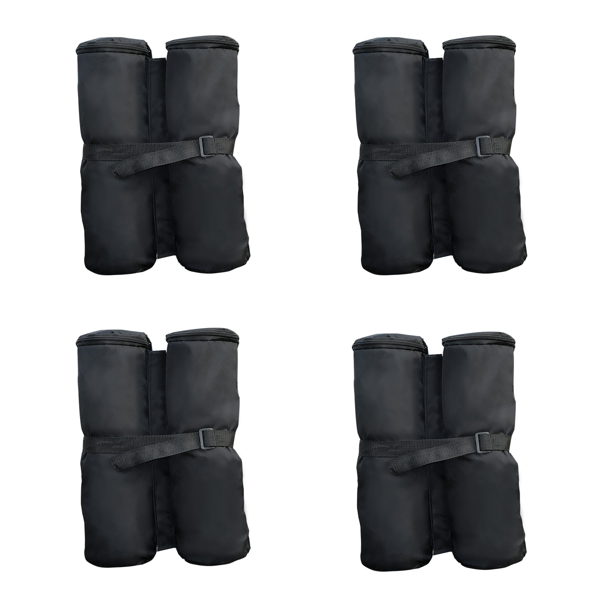 Outsunny Pack 4 Pesos para Carpas Bolsas de Pesos Pesas de Piernas para Cenador Pabellón Gazebo Bolsas de Arena para Exteriores Negro