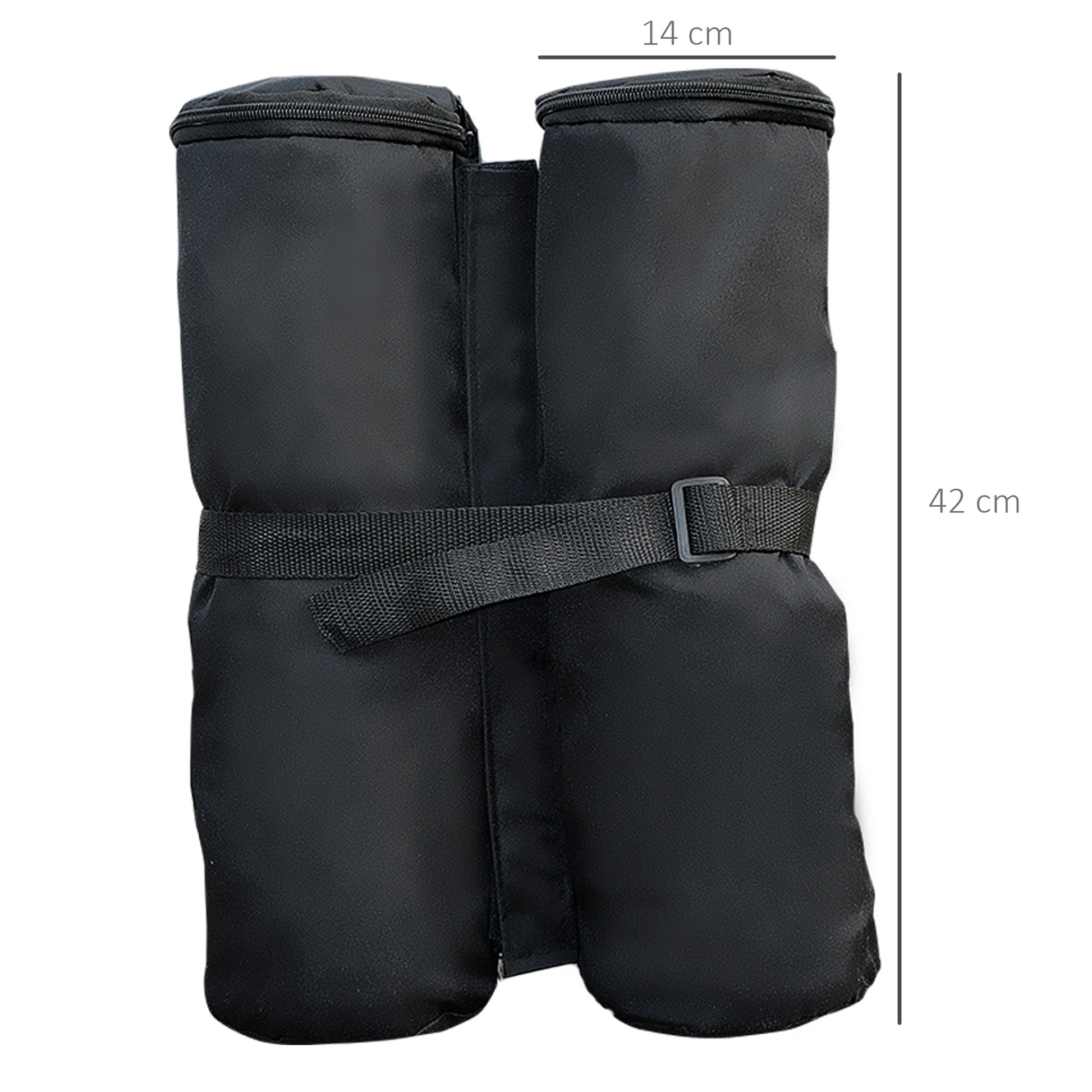 Outsunny Pack 4 Pesos para Carpas Bolsas de Pesos Pesas de Piernas para Cenador Pabellón Gazebo Bolsas de Arena para Exteriores Negro