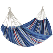 Outsunny Hamaca para Jardín 210x150 cm Hamaca Colgante Portátil Carga Máx. 180 kg para Acampar Piscina Camping Rayas Azul y Rojo
