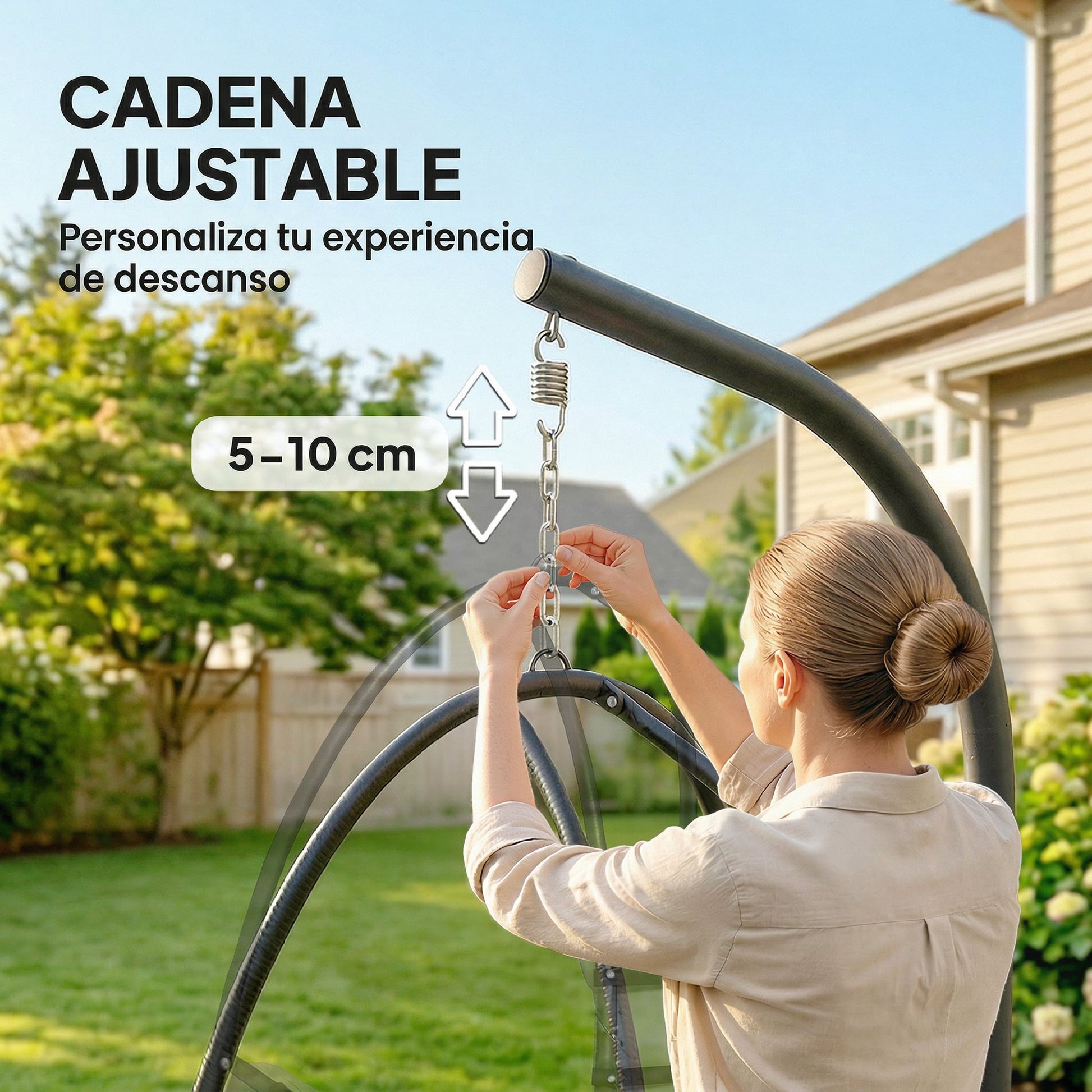 Outsunny Silla Colgante Huevo con Soporte, Columpio de Jardín Exterior con Cesta Plegable, Reposacabezas, Cojín, Bolsillo Lateral, Columpio Colgante para Interior y Exterior, Carga 120 kg, Gris Oscuro