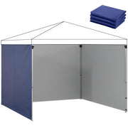 Outsunny 3 Paredes Laterales para Carpas de 3x3 m, Paredes Laterales de Repuesto para Cenador de Tela Oxford 210D con Cremallera, para Fiestas, 300x200 cm, Azul Oscuro