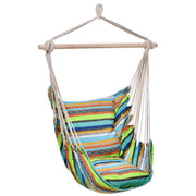 Outsunny Silla Hamaca Colgante de Algodón Silla Colgante con 2 Cojines 100x100 cm Carga 100 kg para Interior y Exterior Multicolor