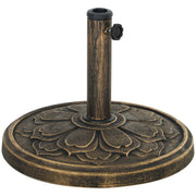 Outsunny Base para Sombrilla Redonda Soporte para Parasol Pie para Sombrilla Relleno de Cemento Peso 12 kg para Jardín Terraza Bronce