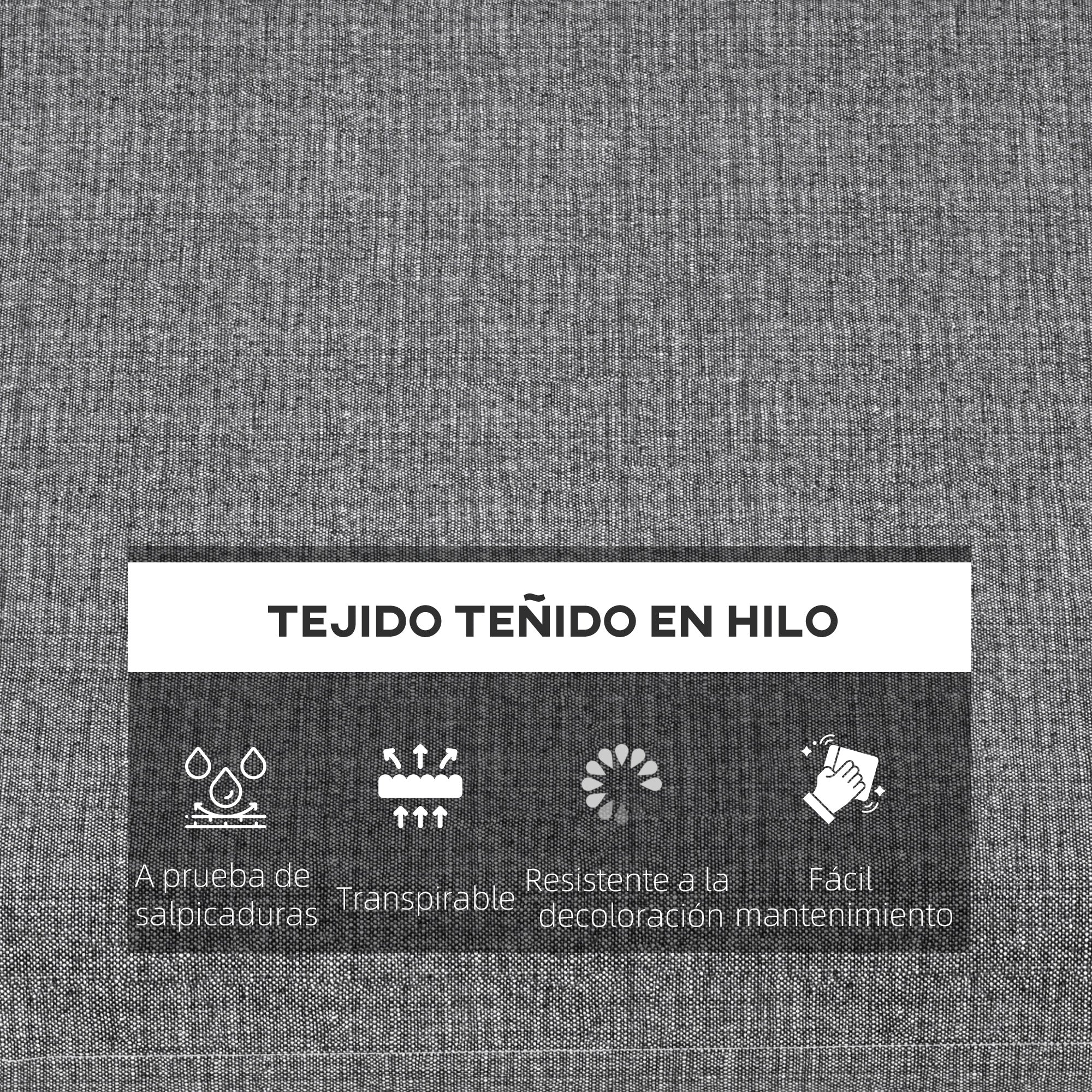 Outsunny Conjunto de Cojines para Sillas de Comedor 47x47x7 cm Juego de 4 Piezas Cojines para Sillas de Jardín Impermeable y Protección UV 50+ para Interior y Exterior Gris