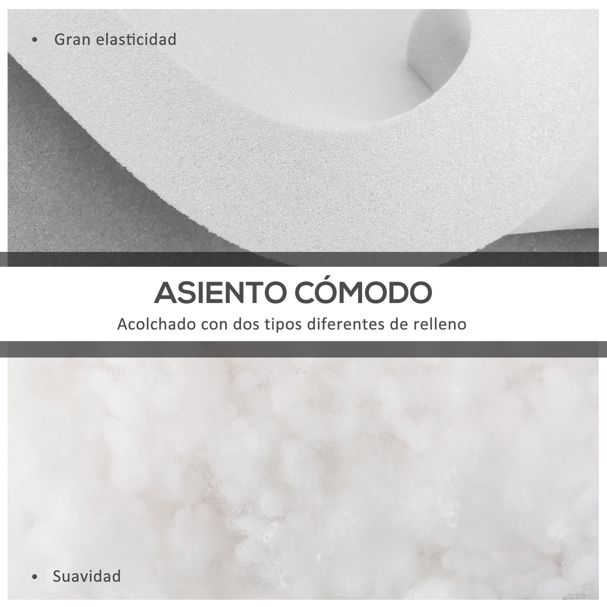 Outsunny Conjunto de Cojines para Sillas de Comedor 42x42x5 cm Juego de 4 Piezas Cojines para Sillas de Jardín Impermeable con 2 Amarres de Fijación Gris Oscuro