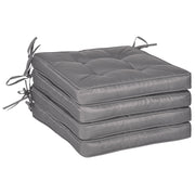 Outsunny Conjunto de Cojines para Sillas de Comedor 42x42x5 cm Juego de 4 Piezas Cojines para Sillas de Jardín Impermeable con 2 Amarres de Fijación Gris Oscuro