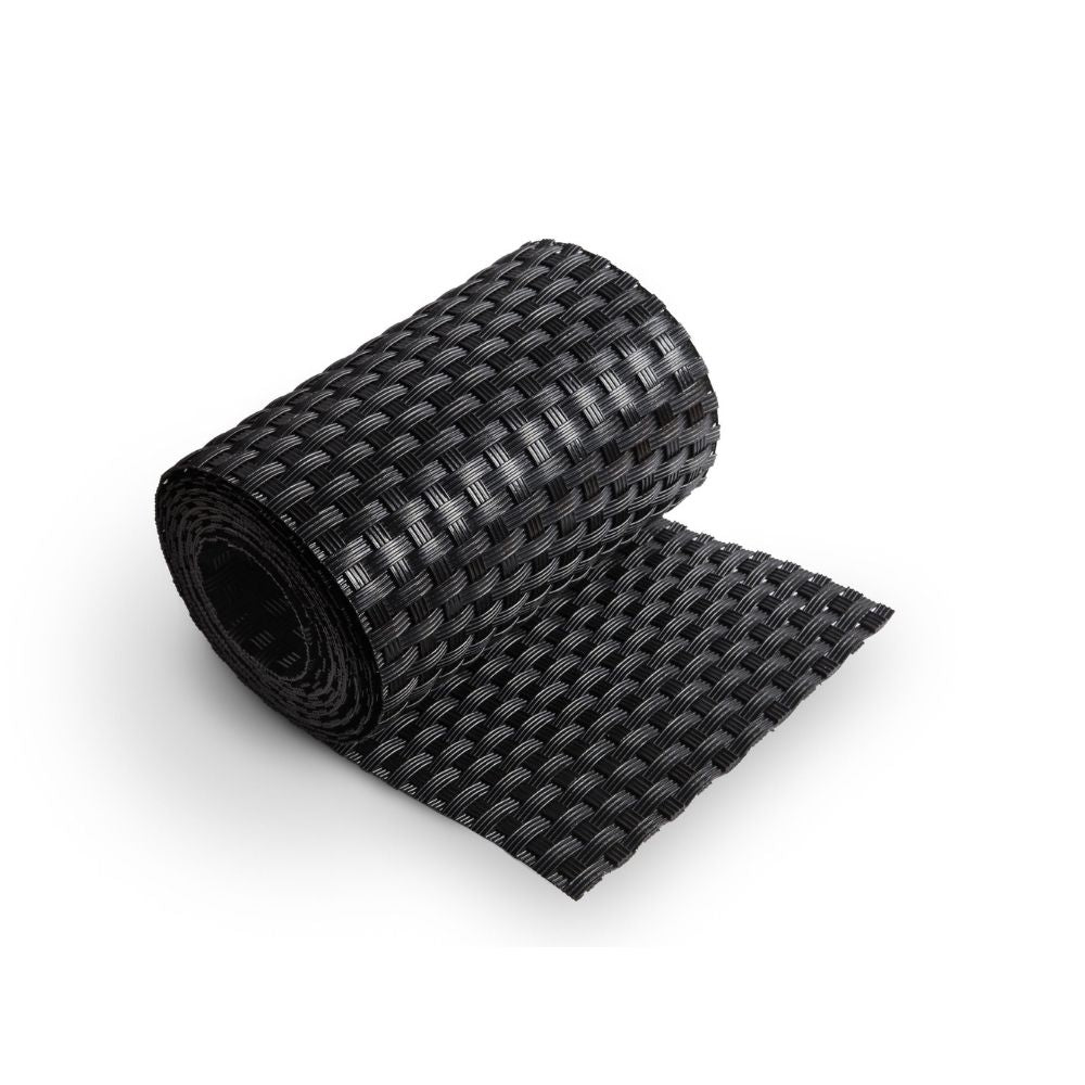 Rollo de Ratán Trenzado (Negro) 19x255 cm