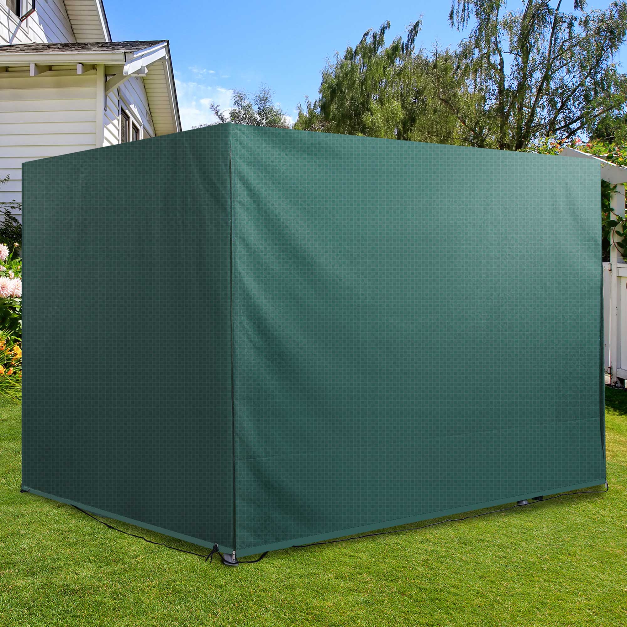 Outsunny Funda Balancín Jardín Funda Columpio Jardín Exterior Cubierta de Columpio con Cremallera Impermeable 215x155x150 cm Verde