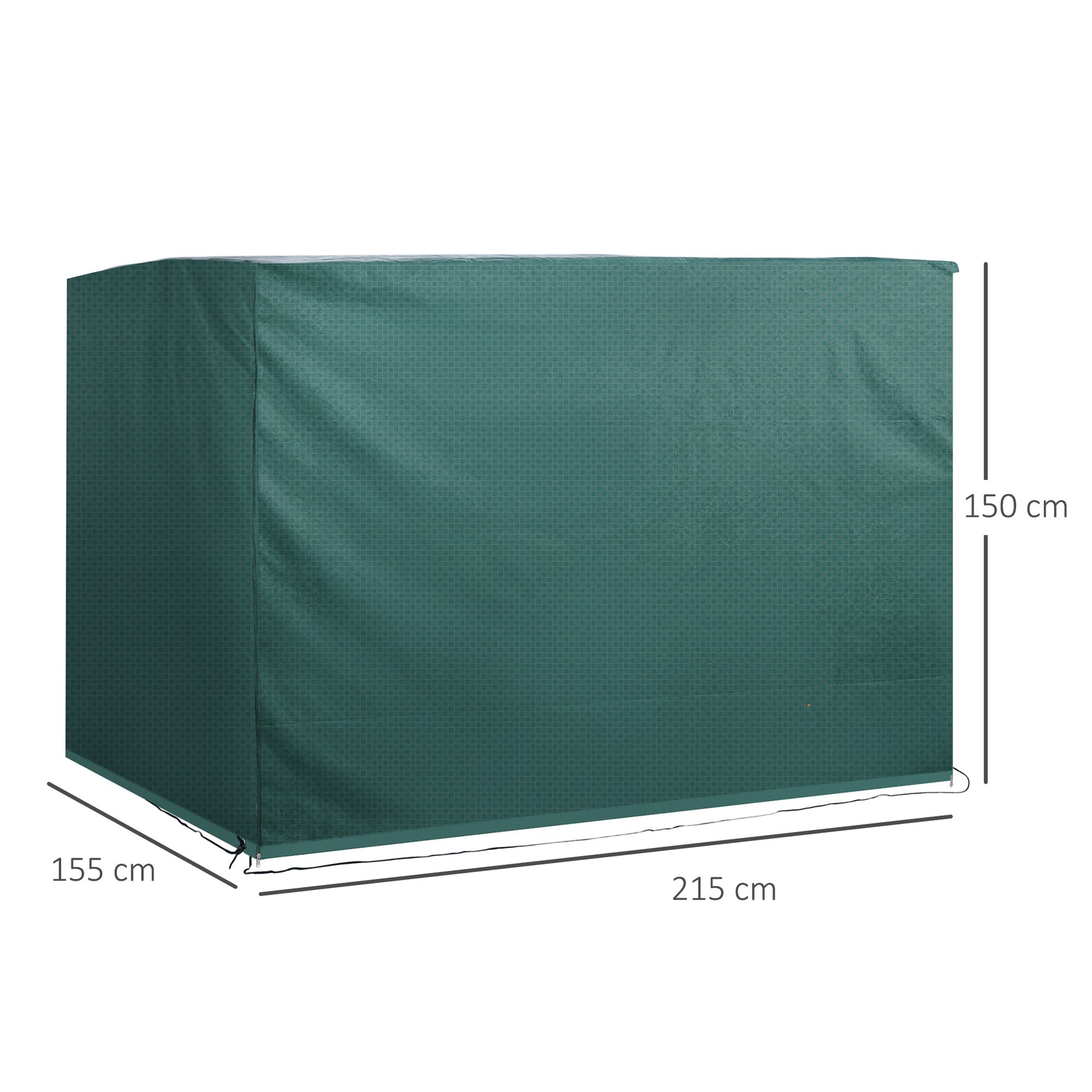 Outsunny Funda Balancín Jardín Funda Columpio Jardín Exterior Cubierta de Columpio con Cremallera Impermeable 215x155x150 cm Verde