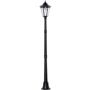 Outsunny Farola Solar Luz Solar de Exterior con Panel Solar Encendido y Apagado Automático Resistente a la Intemperie Marco de Aluminio IP44 para Terraza Patio 22x22x194 cm Negro