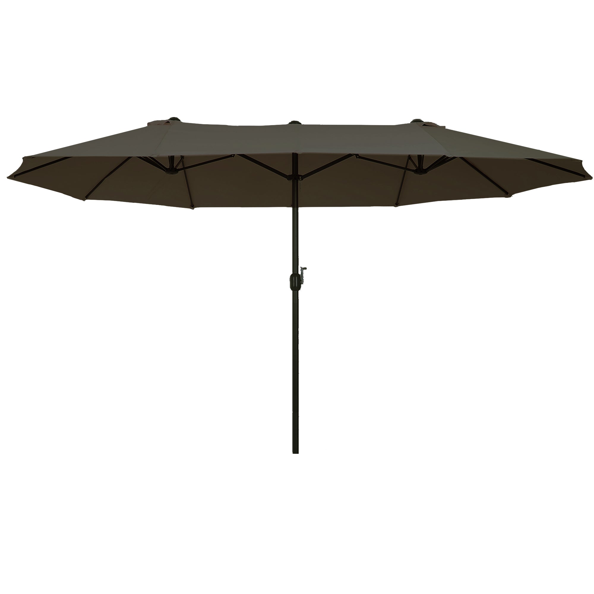 Outsunny Sombrilla Parasol Doble para Jardín 4,55x2,65x2,38 m Sombrilla Gigante Anti UV con Manivela para Exterior Patio Terraza Piscina Color Gris