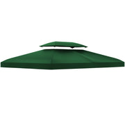 Outsunny Techo de Repuesto para Cenador 4x3 m Cubierta de Repuesto con Techo Doble 10 Orificios de Drenaje y Protección UV Toldo de Recambio para Pabellón Gazebo Verde