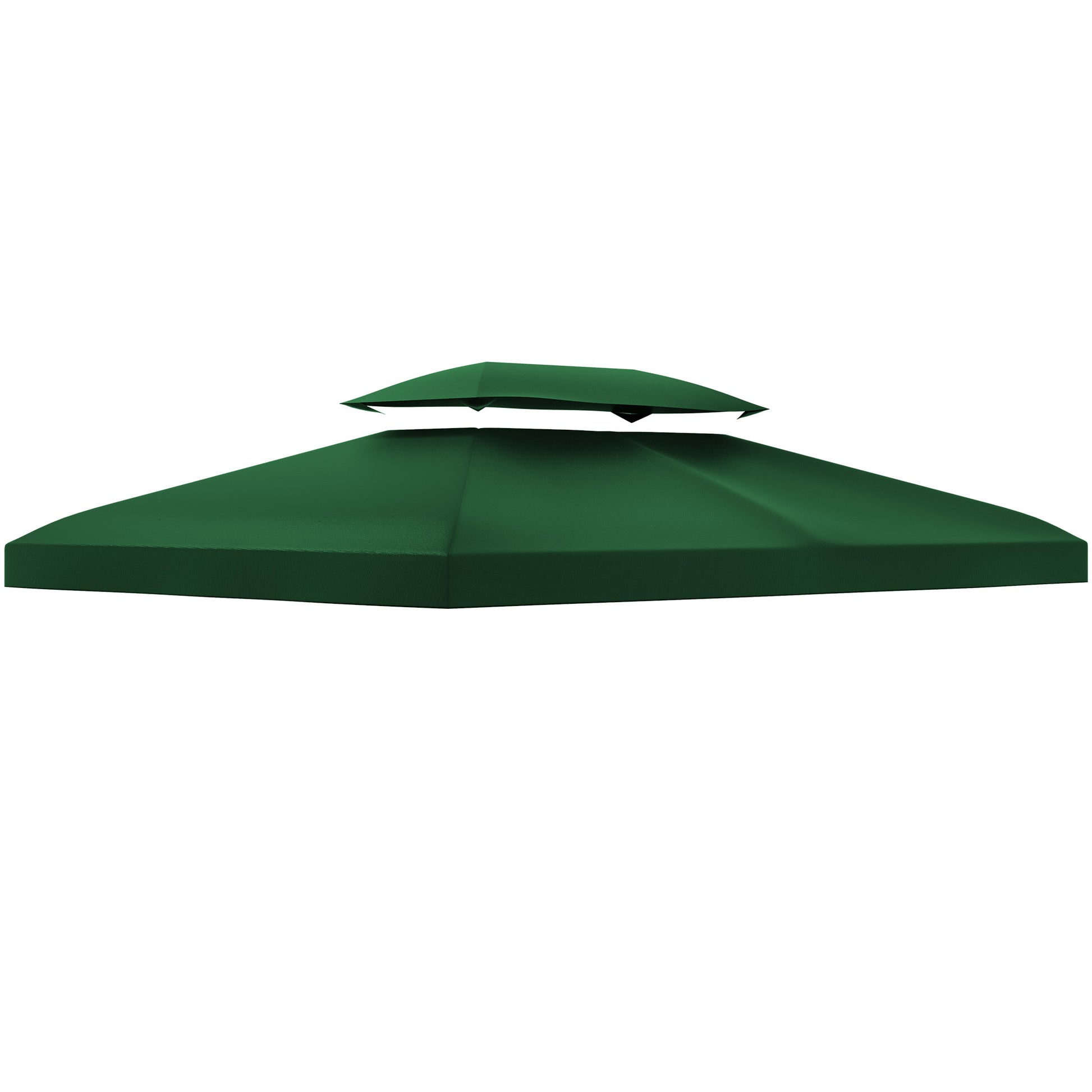 Outsunny Techo de Repuesto para Cenador 4x3 m Cubierta de Repuesto con Techo Doble 10 Orificios de Drenaje y Protección UV Toldo de Recambio para Pabellón Gazebo Verde