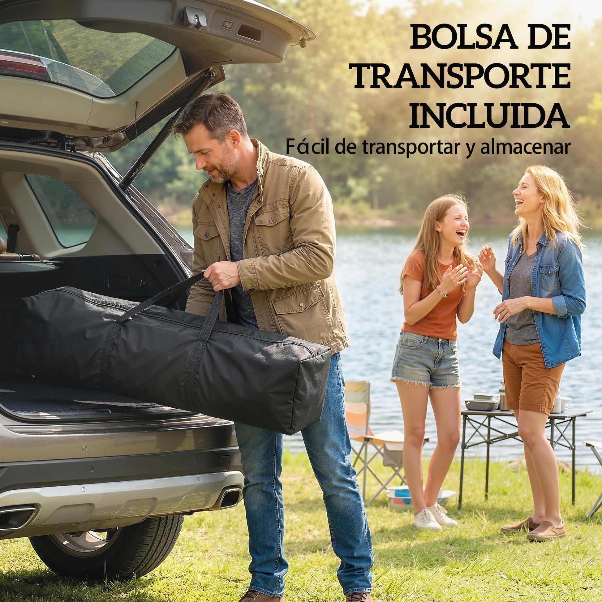 Outsunny Carpa Plegable 3x3 m, Pop-up, con Pared Lateral, Cenador de Jardín con Protección UPF50+, Empuje Central, Altura Ajustable, Bolsa de Transporte, Gazebo para Camping, Exterior, Verde