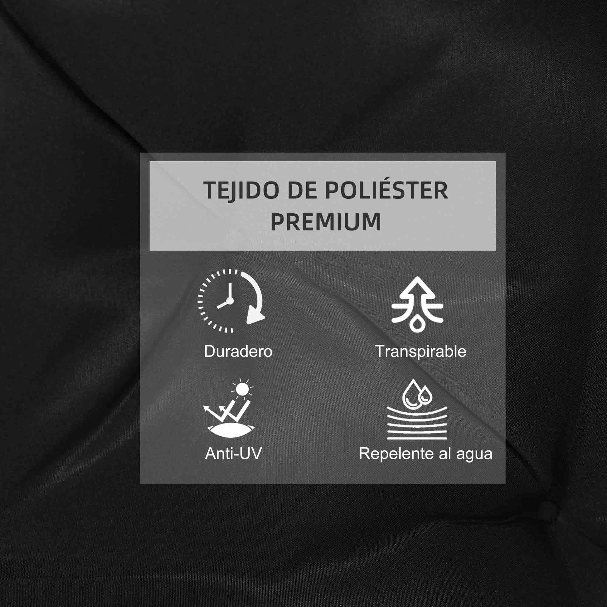 Outsunny Conjunto de 2 Cojines para Silla Cojines para Jardín Colchones de Banco con Respaldo 6 Cordones de Fijación 50x98x8 cm Negro