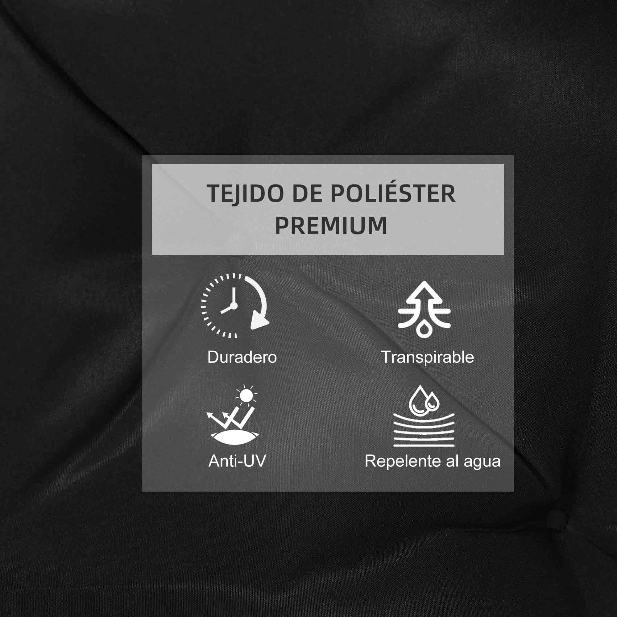 Outsunny Conjunto de 2 Cojines para Silla Cojines para Jardín Colchones de Banco con Respaldo 6 Cordones de Fijación 50x98x8 cm Negro