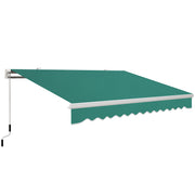 Outsunny Toldo Manual Retráctil 395x245 cmToldo para Balcón con Manivela de Metal Impermeable y Anti-UV Toldo Enrollable de Exterior para Jardín Terraza Ventanas Verde