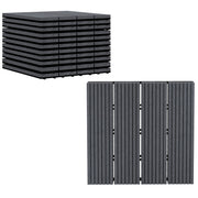 Outsunny Set de 11 Piezas Baldosas de Exterior 30x30 cm 1 m² Suelo de Jardín Exterior Antideslizantes y Resistentes al Clima de Fácil Instalación para Jardín Terraza Balcón Gris