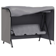 Outsunny Funda Balancín Jardín Funda Columpio Jardín Exterior Cubierta de Columpio con 2 Cremalleras Impermeable 205x124x164 cm Gris Claro