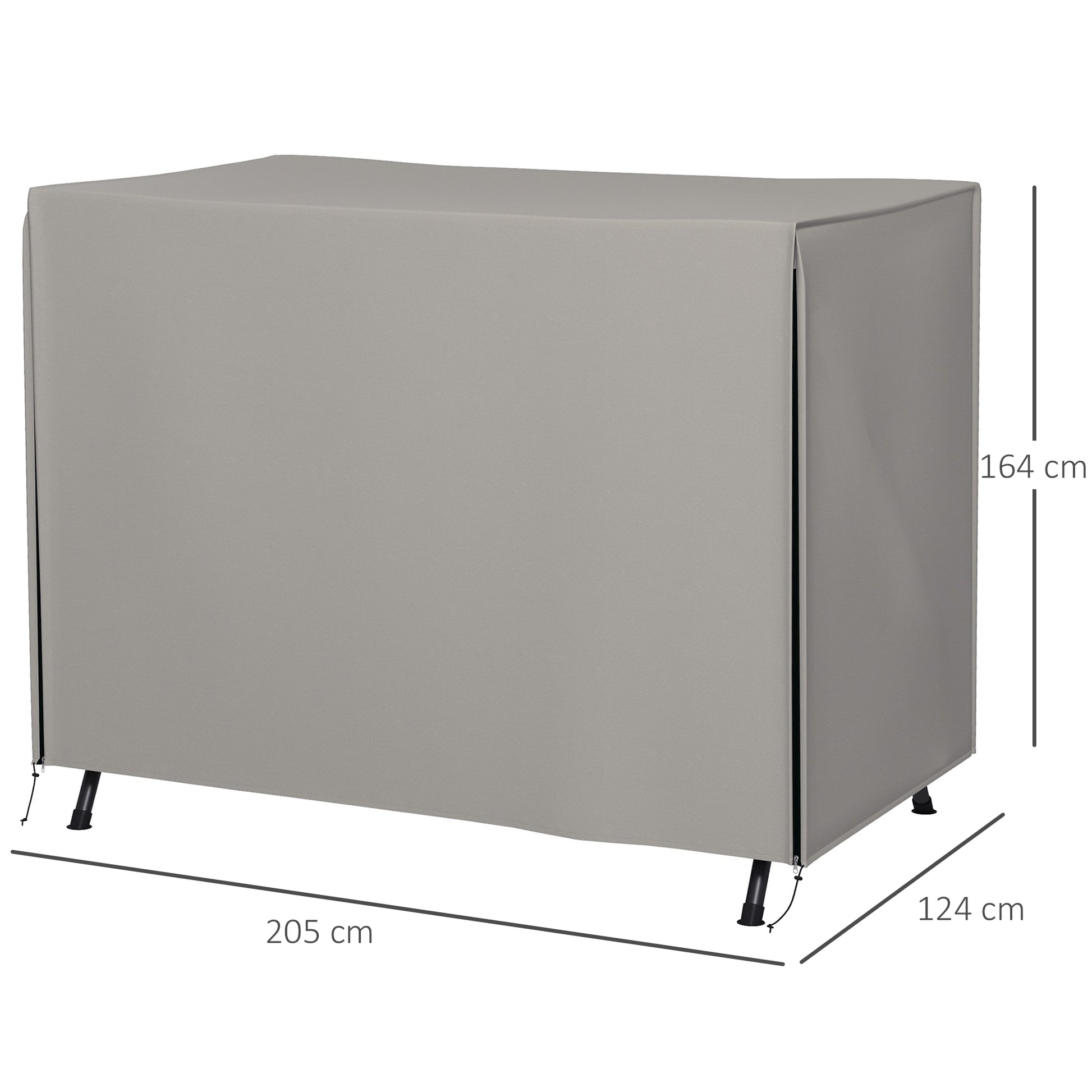 Outsunny Funda Balancín Jardín Funda Columpio Jardín Exterior Cubierta de Columpio con 2 Cremalleras Impermeable 205x124x164 cm Gris Claro