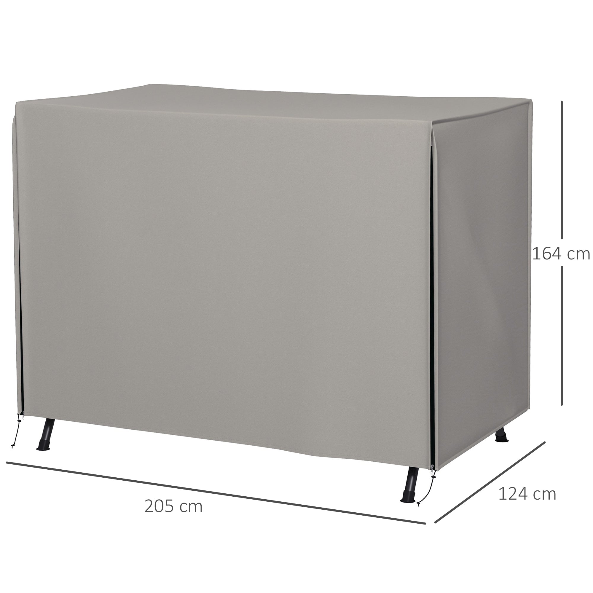 Outsunny Funda Balancín Jardín Funda Columpio Jardín Exterior Cubierta de Columpio con 2 Cremalleras Impermeable 205x124x164 cm Gris Claro