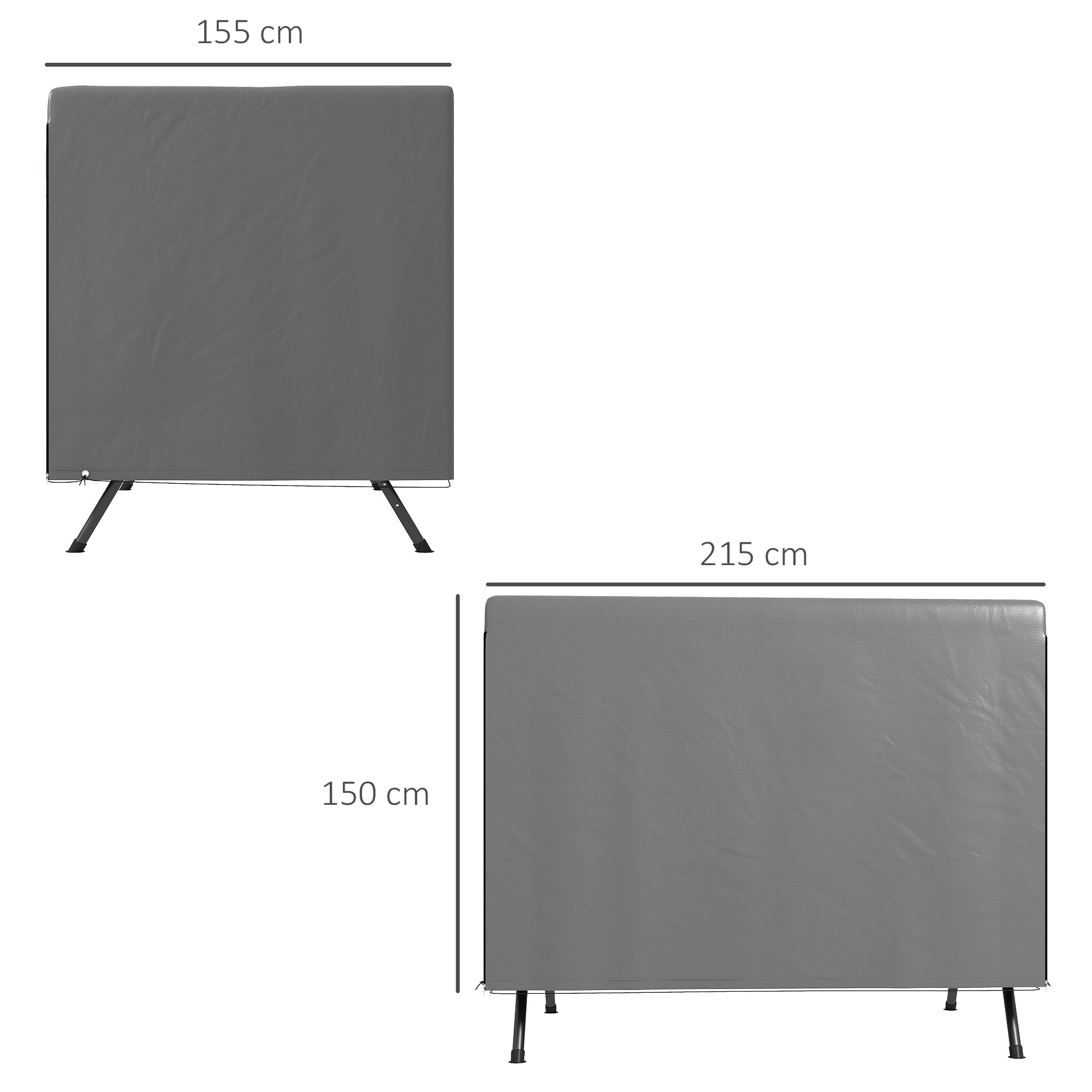 Outsunny Funda Balancín Jardín Funda Columpio Jardín Exterior Cubierta de Columpio con Cremallera Impermeable 215x155x150 cm Gris Oscuro